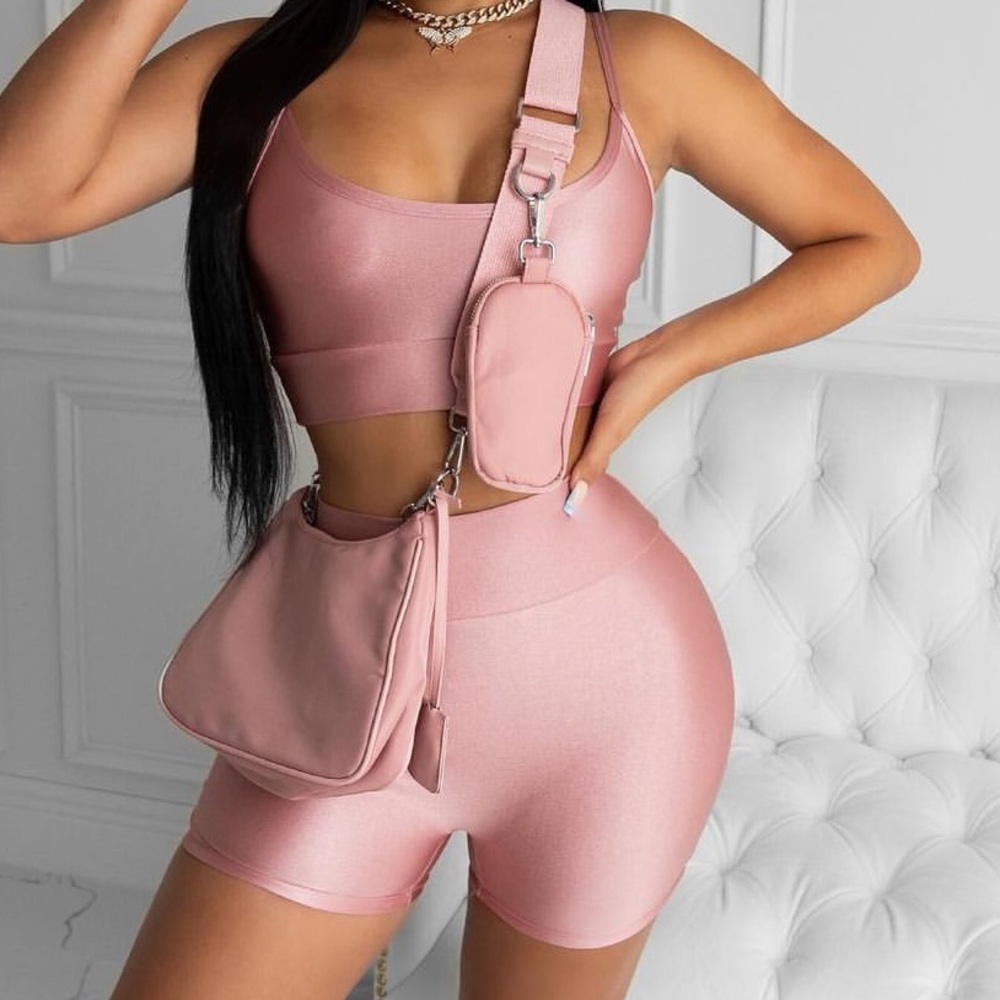 Black Spandex Short Set